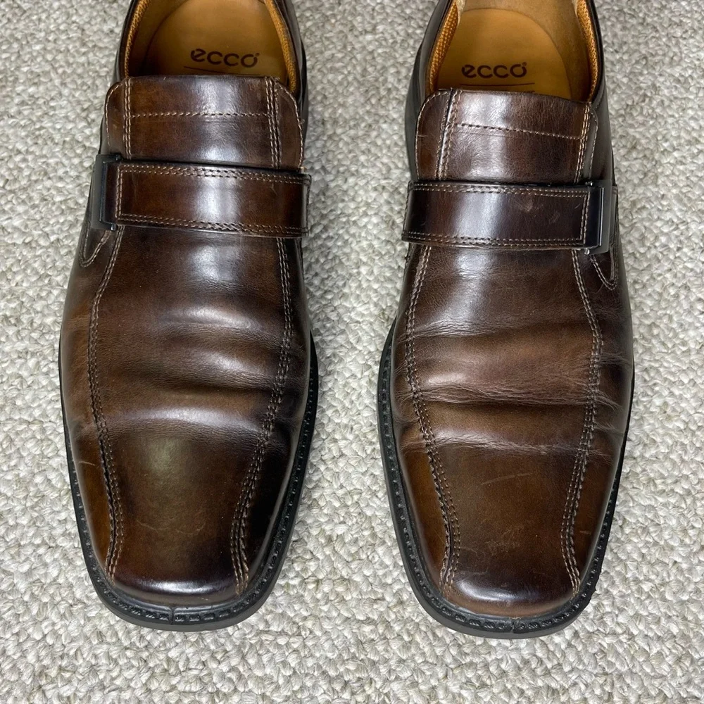 Ecco leather slip on loafers